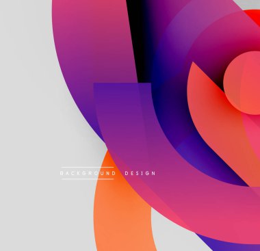 Soyut renkli şekiller dinamik görsel efektler yaratır. Gradyan renkler harmanlanır, modern arkaplan tasarımı oluşturulur.