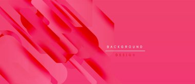 Soyut pembe tasarım katmanlı dikdörtgenler içerir. Gradyan gölgeler derinlik yaratır, modern estetik. Minimum metin arkaplan tasarımı okur.