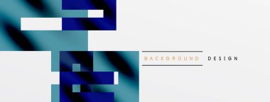 Soyut geometrik şekiller, mavi renkler, beyaz boşluk. Modern tasarım elementleri görsel ilgi yaratıyor, basit kompozisyon.