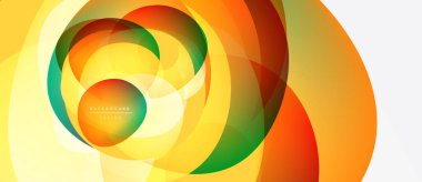 Soyut renkli katmanlar dinamik dairesel tasarım yaratır. Gradyan renkler harmanlanarak modern arkaplan ögesini oluşturur. Yumuşak geçişler, canlı tonlar.