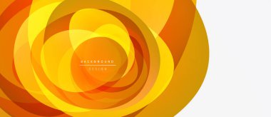 Soyut turuncu katmanlar girdap dinamik bileşim oluşturur. Parlak gradyanlar hareket, derinlik ve modern tasarım estetiğini öneriyor.