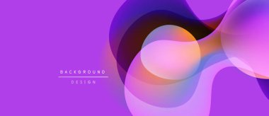 Soyut mor arkaplan. Üst üste binen şekiller dinamik görsel efekt yaratır. Minimalist metin arka plan tasarımı okur. Modern, akıcı bileşim.