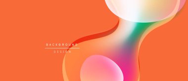 Soyut turuncu arka plan. Üst üste binen renkli çemberler dinamik görsel efekt yaratır. Projeler için modern tasarım ögesi.