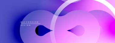 Soyut sıvı şekiller, canlı mor renkler düzgün bir şekilde harmanlanır. Modern tasarım hareketi, derinliği, görsel ilgiyi çağrıştırıyor.