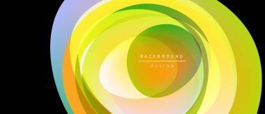 Soyut renkli katmanlar girdap oluşturur. Parlak gradyanlar hareketi, enerjiyi, modern tasarımı, estetiği önerir.