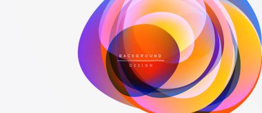 Soyut renkli çemberler dinamik görsel efektler yaratıyor. Arka planlar ve sunumlar için modern tasarım öğesi. Parlak renkler pürüzsüz harmanlanır.