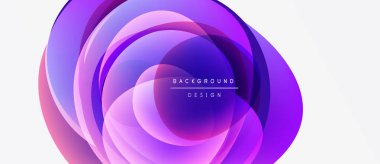 Soyut mor katmanlar dinamik dairesel tasarım yaratır. Gradyan renkler harmanlanarak modern arkaplan ögesi oluşturur. Minimalist metin mevcut.