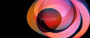 Soyut katmanlar canlı dairesel tasarım yaratır. Pembe, turuncu, mor renkler harmanlanarak dinamik görsel efekt oluşturur. Modern, şık bir sunum.