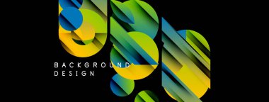 Soyut renkli katmanlar dinamik bileşim yaratır. Canlı gradyanlar, geometrik şekiller, modern tasarım elementleri cesur görsel etki sunar.