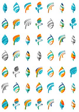 Soyut Eko yaprak simgeler kümesi,