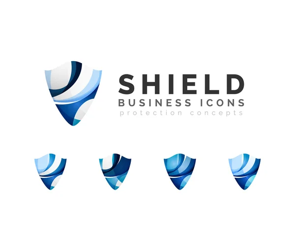 Set of protection shield logo — ストックベクタ