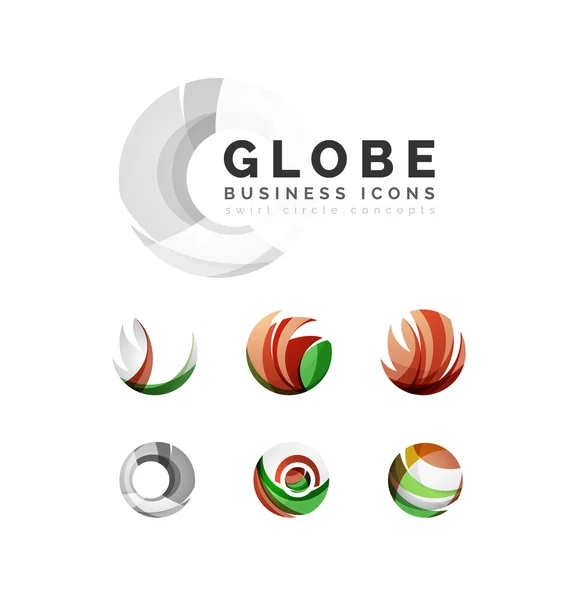 Uppsättning av globe sfär eller cirkel logotyp — Stock vektor