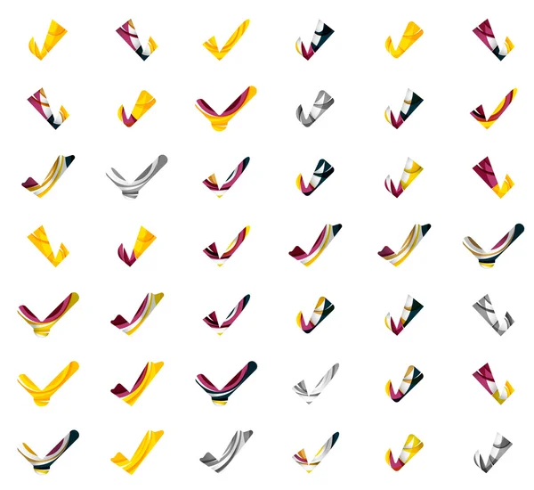 Conjunto de iconos abstractos OK y tick — Archivo Imágenes Vectoriales