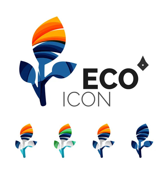 Zestaw ikon liść streszczenie eco — Wektor stockowy