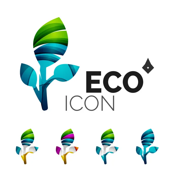 Az absztrakt eco levél ikonok, — Stock Vector