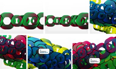 Soyut renkli desenler, geometrik şekiller, canlı renkler. Modern tasarım elementleri dinamik görsel kompozisyonlar oluşturur.