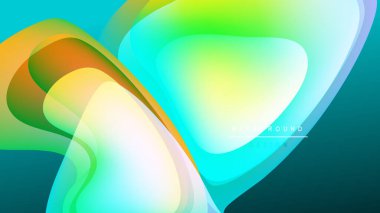 Soyut sıvı şekiller, canlı renklerin karışımı. Dinamik kompozisyon, modern tasarım elementleri mevcut. Yumuşak gradyanlar görsel ilgi yaratır.