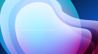 Soyut sıvı şekilleri örtüşür ve canlı renk değişimleri yaratır. Yumuşak maviler, morlar, pembeler koyu arkaplana karışıyor. Modern tasarım ögesi.