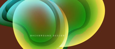 Soyut akışkan şekiller, canlı gradyanlar. Yeşil, sarı, kahverengi renkler dinamik arkaplan tasarımı yaratır. Yumuşak geçişler, modern estetik.