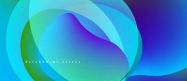 Soyut akışkan şekiller harmanlanır, canlı mavi, yeşil gradyanlar oluşturur. Modern tasarım hareketi, enerjiyi ve derinliği çağrıştırıyor. Arkaplan metni arkaplan tasarımı okur.