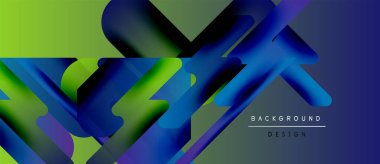 Soyut geometrik şekiller örtüşür, canlı gradyanlar yaratır. Modern tasarım cesur renkler, dinamik kompozisyon içerir. Arkaplan dijital sanatı öneriyor.