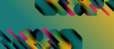 Soyut renkli şekiller örtüşür, dinamik görsel efekt yaratır. Gradyan renkler düzgün bir şekilde harmanlanarak modern tasarımı oluşturur..