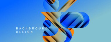 Soyut mavi arkaplan dinamik şekiller, gradyanlar, üst üste binen katmanlar içerir. Modern tasarım elementleri görsel ilgi yaratır.