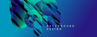 Soyut geometrik şekiller dinamik mavi gradyan arkaplan oluşturur. Modern tasarım elementleri derinlik, doku, görsel ilgi.