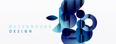 Soyut geometrik şekiller, mavi tonlar, modern tasarım. Minimalist kompozisyon, temiz çizgiler, uygun arkaplan ögesi.