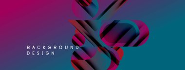 Soyut geometrik şekiller canlı bir zemin oluşturur. Mor, mavi renkler kusursuz bir şekilde harmanlanmış, modern tasarım elementi..