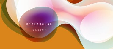 Soyut sıvı şekiller, canlı renklerin karışımı. Modern tasarım üst üste binen formlar, sıcak tonlarda baskın kompozisyon. Metin arkaplan tasarımı okur.