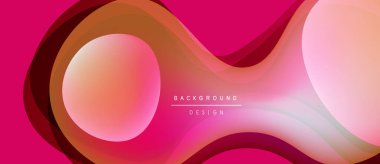 Soyut pembe arka plan. Üst üste binen şekiller dinamik akış, modern tasarım yaratır. Gradyan renkler derinlik ve görsel ilgi ekler.
