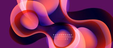 Soyut sıvı şekiller harmanlanarak canlı renk değişimleri yaratır. Dinamik bileşim, hareket, enerji ve modern tasarım estetiğini öneriyor..