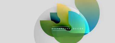 Soyut renkli şekiller örtüşür, dinamik görsel efekt yaratır. Gradyan renkler harmanlanarak modern arkaplan tasarımı oluşturur. Metin arkaplan tasarımı okur.