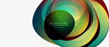 Abstract colorful layers create circular design. Vibrant hues blend, forming dynamic visual effect. Modern background element.