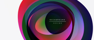 Soyut renkli katmanlar dinamik dairesel tasarım yaratır. Renkler karışıyor, büyüleyici bir görsel efekt oluşturuyor. Modern, canlı kompozisyon.