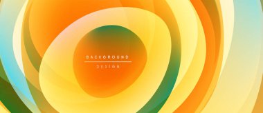 Soyut tasarım özellikleri katmanlı, renkli eğriler. Sıcak tonlar baskın gelir, dinamik görsel efekt yaratır. Modern, şık bir sunum.