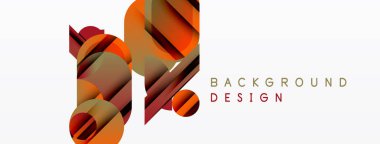 Soyut geometrik şekiller, sıcak renkler, modern tasarım. Gradyan katmanlı minimalist kompozisyon, arkaplan için uygun.