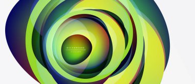 Soyut renkli katmanlar dinamik dairesel tasarım yaratır. Canlı gradyanlar harmanlanarak modern arkaplan dokusunu oluşturur. Pürüzsüz şekiller hareketi işaret eder.