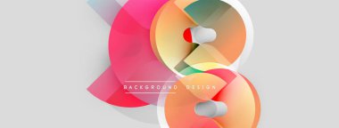 Soyut renkli şekiller çakışıyor. Gradyan renkler dinamik görsel efekt yaratır. Metin, kompozisyon içerisindeki arkaplan tasarımını okur.