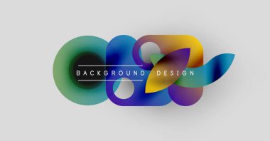 Soyut renkli şekiller örtüşüyor, dinamik arkaplan tasarımı yaratıyor. Gradyan renkler düzgün bir şekilde harmanlanarak modern estetik sunuyor..