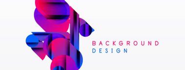 Soyut geometrik şekiller, parlak mavi, pembe renkler. Modern tasarım öğesi, temiz beyaz arkaplan. Minimalist kompozisyon, dinamik görsel etki.