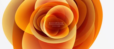 Soyut çiçek tasarımı. Turuncu katmanlar dinamik ve akışkan desenler yaratır. Çeşitli projeler için modern arkaplan.
