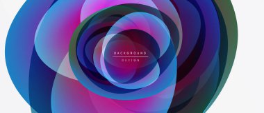 Abstract colorful layers create circular design. Vibrant hues blend, forming dynamic visual effect. Modern background element.