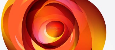 Soyut turuncu katmanlar girdap oluşturur, dinamik görüntü. Merkezde metin arkaplan tasarımı var. Modern, canlı kompozisyon.