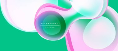 Soyut sıvı şekiller, canlı renklerin karışımı. Pembe, yeşil, beyaz modern tasarım yaratır. Metin arka plan tasarımı okur. Düzen eğimleri kompozisyona hakim.