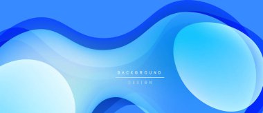 Soyut mavi arkaplan. Akan şekiller dinamik görsel efektler yaratır. Işık eğimleri derinlik ekler, modern estetik.