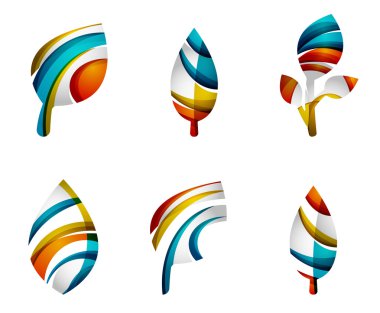 Soyut Eko yaprak simgeler kümesi,