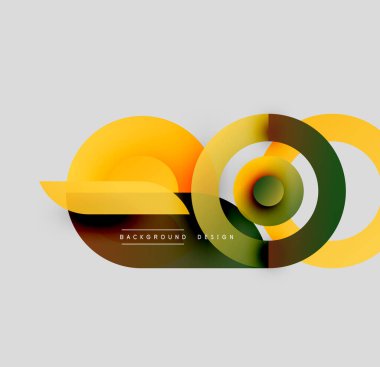 Soyut tasarım özellikleri üst üste binen daireler, canlı renkler, gradyanlar. Modern estetik, minimalist tarz, uygun arkaplan ögesi.