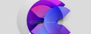 Soyut dairesel tasarım. Mor, mavi renkler harmanlanmış. Metin arka plan tasarımı okur. Minimalist, modern estetik. Temiz bileşim.